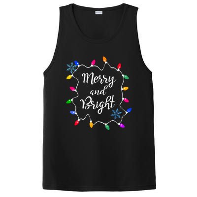 Merry And Bright Christmas Lights Long Sleeve PosiCharge Competitor Tank