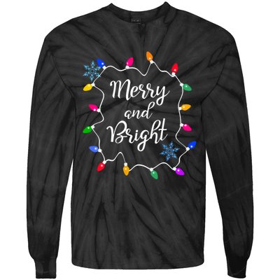 Merry And Bright Christmas Lights Long Sleeve Tie-Dye Long Sleeve Shirt