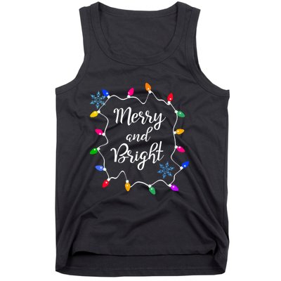 Merry And Bright Christmas Lights Long Sleeve Tank Top