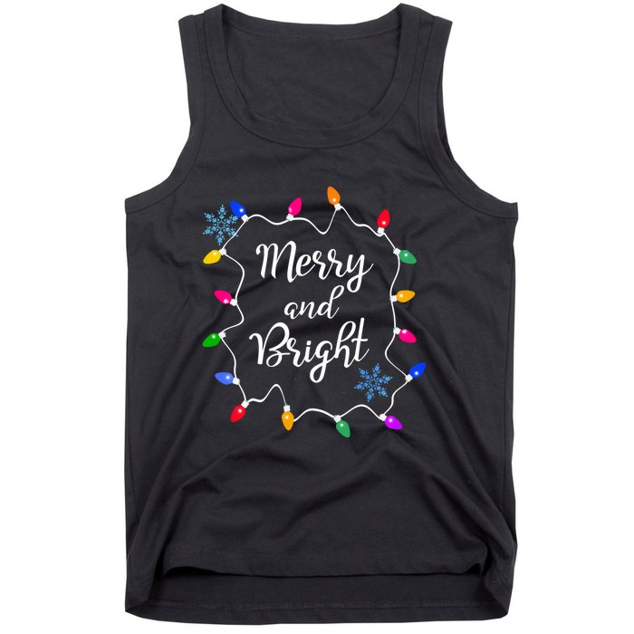 Merry And Bright Christmas Lights Long Sleeve Tank Top