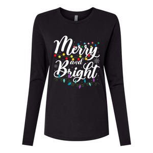 Merry And Bright Xmas Family Matching Christmas Womens Cotton Relaxed Long Sleeve T-Shirt