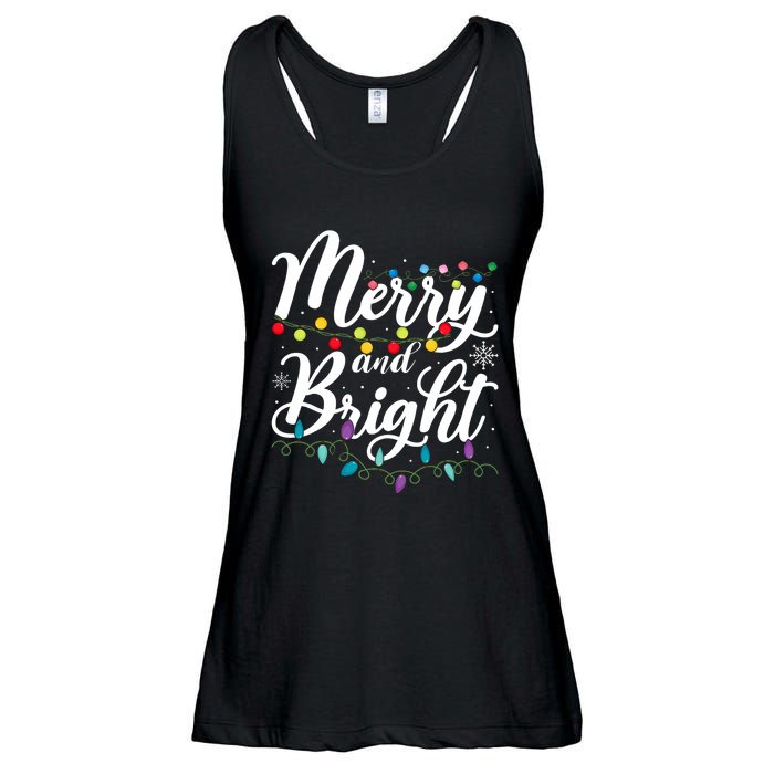 Merry And Bright Xmas Family Matching Christmas Ladies Essential Flowy Tank