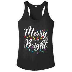 Merry And Bright Xmas Family Matching Christmas Ladies PosiCharge Competitor Racerback Tank