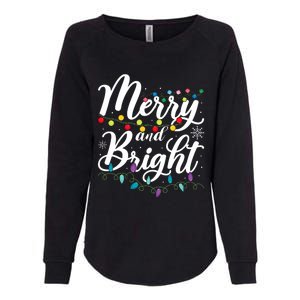 Merry And Bright Xmas Family Matching Christmas Womens California Wash Sweatshirt