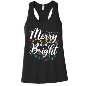 Merry And Bright Xmas Family Matching Christmas Women's Racerback Tank