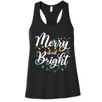 Merry And Bright Xmas Family Matching Christmas Women's Racerback Tank