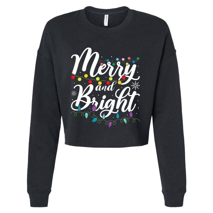 Merry And Bright Xmas Family Matching Christmas Cropped Pullover Crew