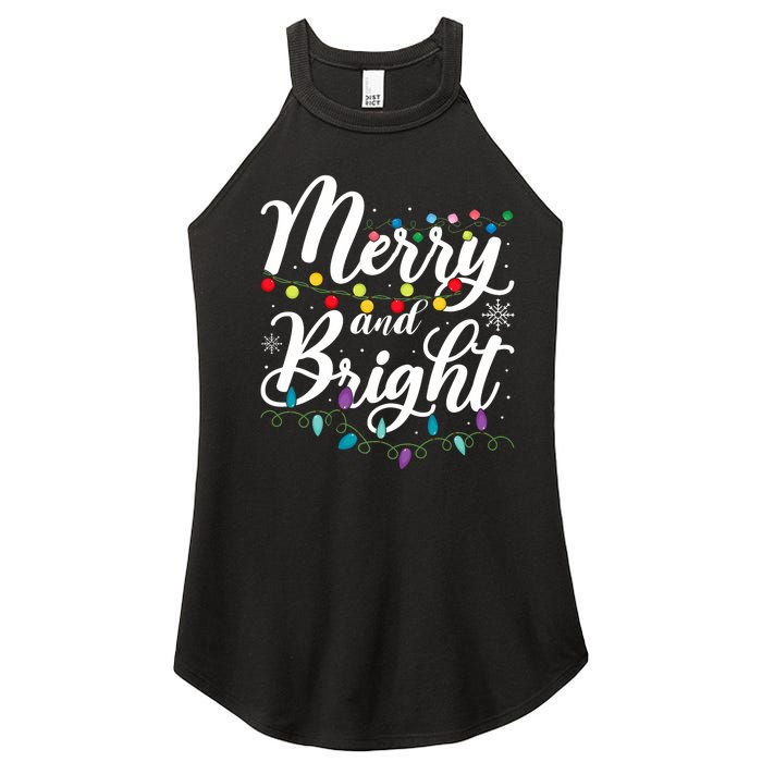 Merry And Bright Xmas Family Matching Christmas Women's Perfect Tri Rocker Tank