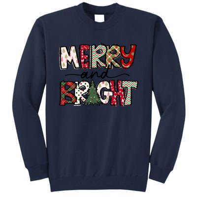 Merry And Bright Christmas Lights Xmas Holiday Family Match Tall Sweatshirt