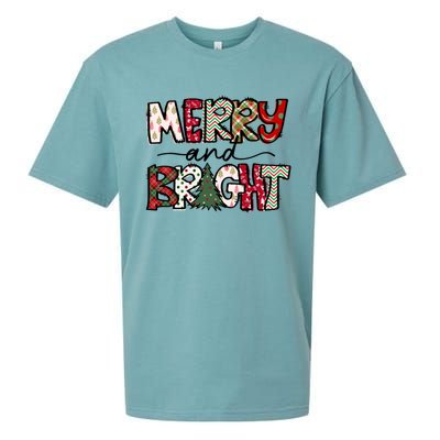 Merry And Bright Christmas Lights Xmas Holiday Family Match Sueded Cloud Jersey T-Shirt