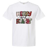 Merry And Bright Christmas Lights Xmas Holiday Family Match Garment-Dyed Heavyweight T-Shirt