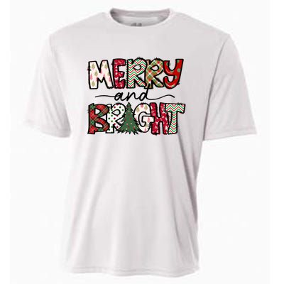 Merry And Bright Christmas Lights Xmas Holiday Family Match Cooling Performance Crew T-Shirt