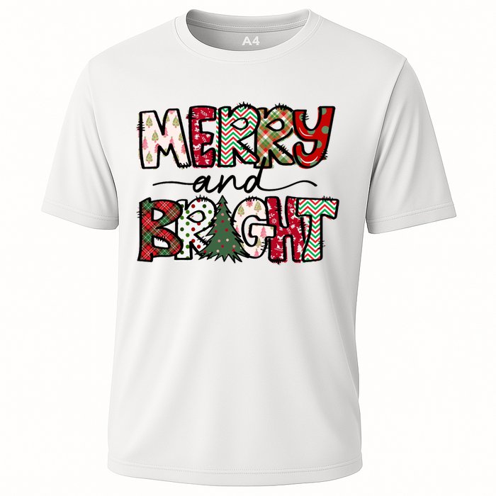 Merry And Bright Christmas Lights Xmas Holiday Family Match Cooling Performance Crew T-Shirt