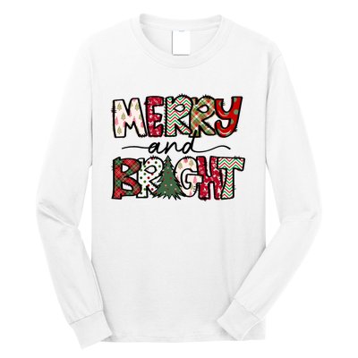 Merry And Bright Christmas Lights Xmas Holiday Family Match Long Sleeve Shirt