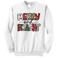 Merry And Bright Christmas Lights Xmas Holiday Family Match Sweatshirt