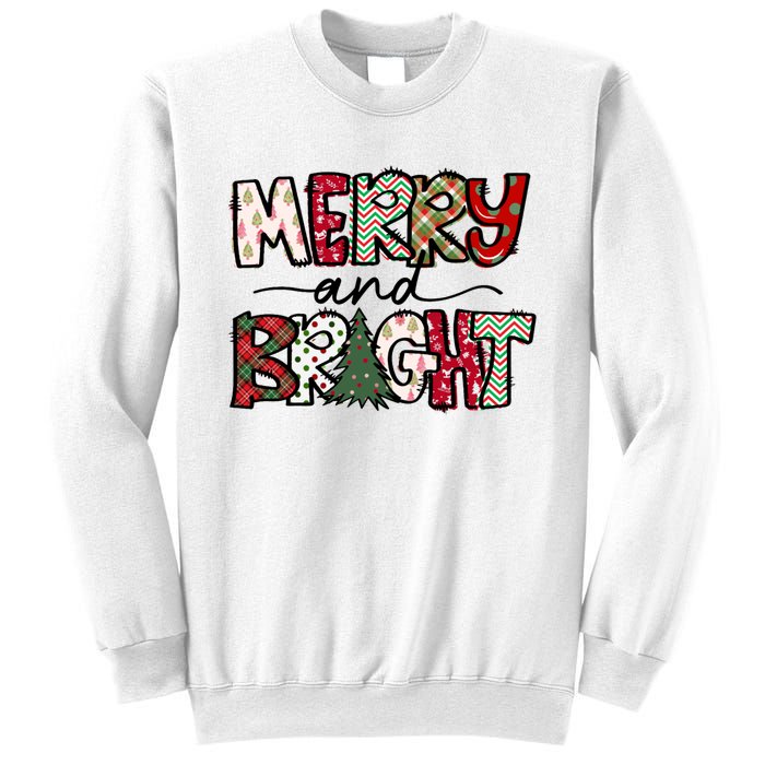 Merry And Bright Christmas Lights Xmas Holiday Family Match Sweatshirt