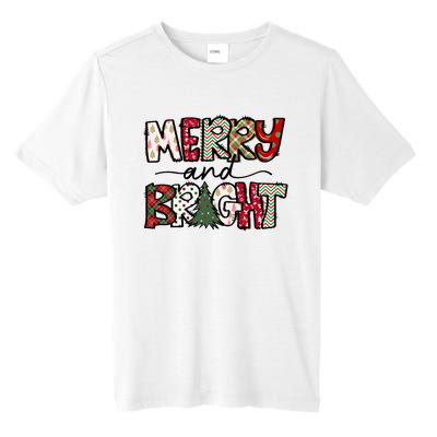 Merry And Bright Christmas Lights Xmas Holiday Family Match Tall Fusion ChromaSoft Performance T-Shirt