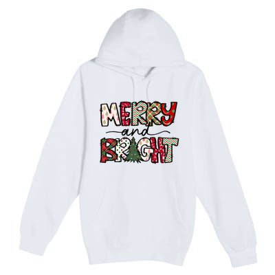 Merry And Bright Christmas Lights Xmas Holiday Family Match Premium Pullover Hoodie