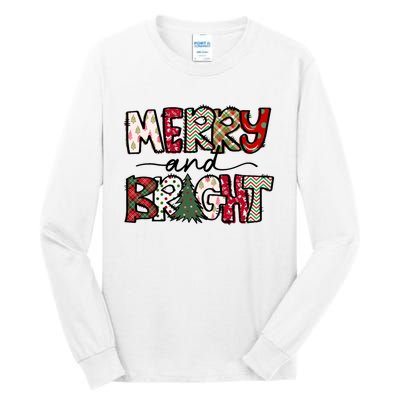 Merry And Bright Christmas Lights Xmas Holiday Family Match Tall Long Sleeve T-Shirt