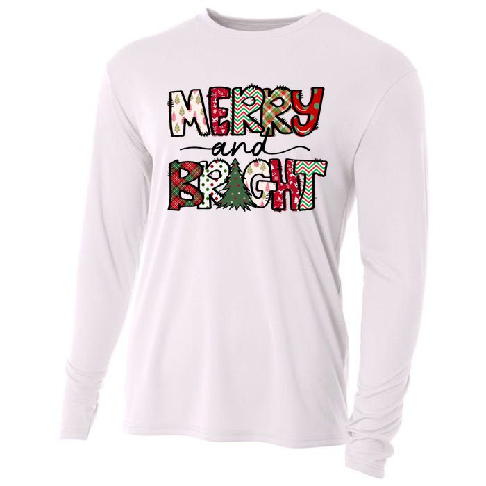 Merry And Bright Christmas Lights Xmas Holiday Family Match Cooling Performance Long Sleeve Crew