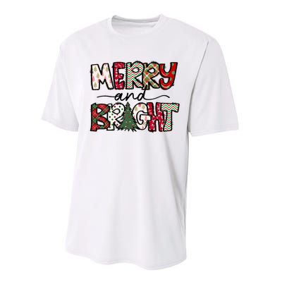 Merry And Bright Christmas Lights Xmas Holiday Family Match Performance Sprint T-Shirt