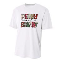 Merry And Bright Christmas Lights Xmas Holiday Family Match Youth Performance Sprint T-Shirt