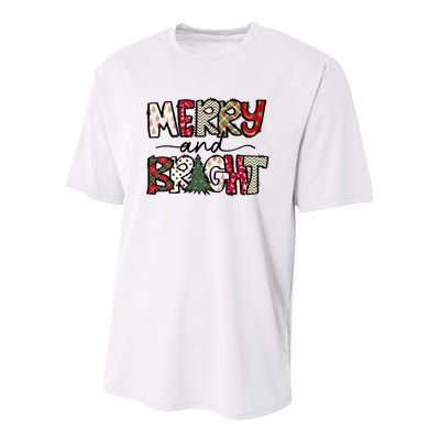 Merry And Bright Christmas Lights Xmas Holiday Family Match Youth Performance Sprint T-Shirt