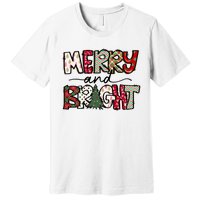 Merry And Bright Christmas Lights Xmas Holiday Family Match Premium T-Shirt