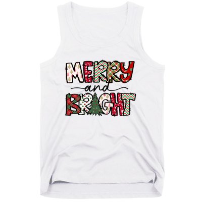 Merry And Bright Christmas Lights Xmas Holiday Family Match Tank Top