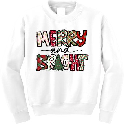 Merry And Bright Christmas Lights Xmas Holiday Family Match Kids Sweatshirt