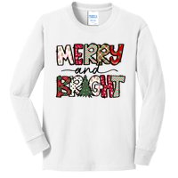 Merry And Bright Christmas Lights Xmas Holiday Family Match Kids Long Sleeve Shirt