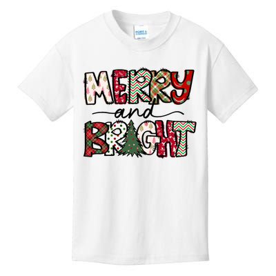 Merry And Bright Christmas Lights Xmas Holiday Family Match Kids T-Shirt