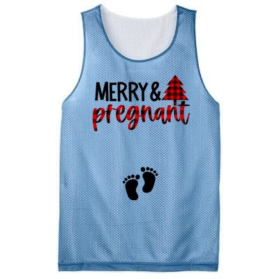 Merry And Bright Pregnant Christmas Pregnancy Announcet Funny Gift Mesh Reversible Basketball Jersey Tank