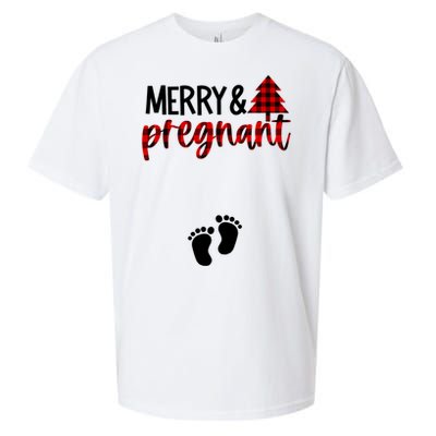 Merry And Bright Pregnant Christmas Pregnancy Announcet Funny Gift Sueded Cloud Jersey T-Shirt