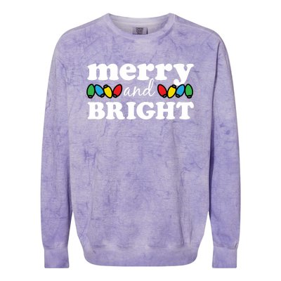 Merry And Bright Christmas Lights Hoodie Colorblast Crewneck Sweatshirt