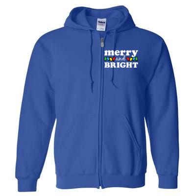 Merry And Bright Christmas Lights Hoodie Full Zip Hoodie