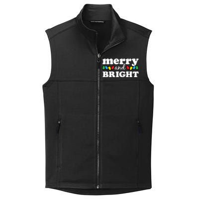 Merry And Bright Christmas Lights Hoodie Collective Smooth Fleece Vest