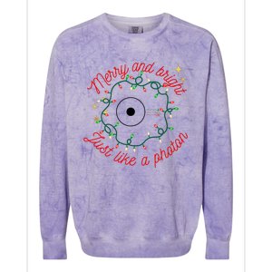 Merry And Bright Just Like A Photon Physics Christmas Colorblast Crewneck Sweatshirt