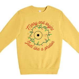 Merry And Bright Just Like A Photon Physics Christmas Premium Crewneck Sweatshirt