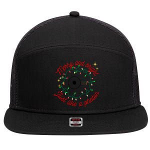 Merry And Bright Just Like A Photon Physics Christmas 7 Panel Mesh Trucker Snapback Hat