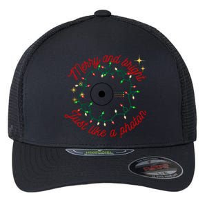 Merry And Bright Just Like A Photon Physics Christmas Flexfit Unipanel Trucker Cap