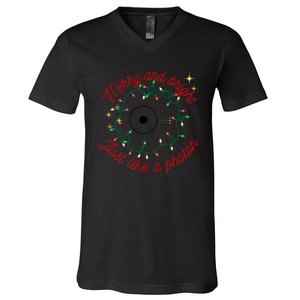 Merry And Bright Just Like A Photon Physics Christmas V-Neck T-Shirt