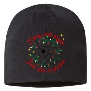 Merry And Bright Just Like A Photon Physics Christmas Sustainable Beanie