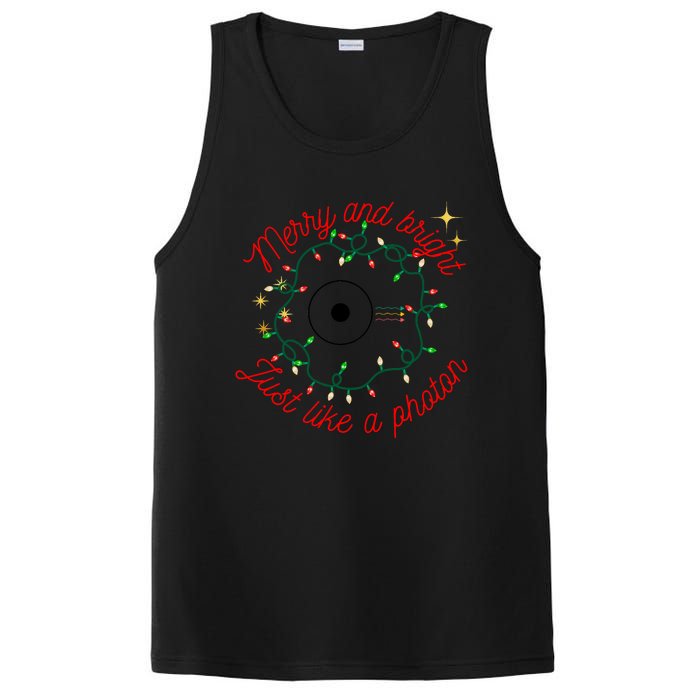 Merry And Bright Just Like A Photon Physics Christmas PosiCharge Competitor Tank