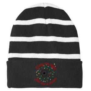 Merry And Bright Just Like A Photon Physics Christmas Striped Beanie with Solid Band