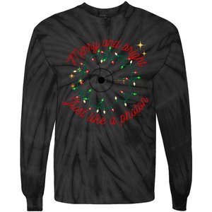 Merry And Bright Just Like A Photon Physics Christmas Tie-Dye Long Sleeve Shirt