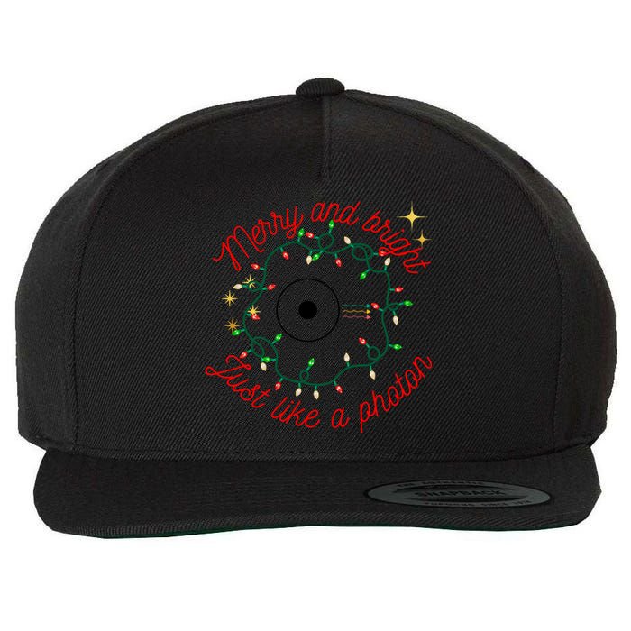 Merry And Bright Just Like A Photon Physics Christmas Wool Snapback Cap