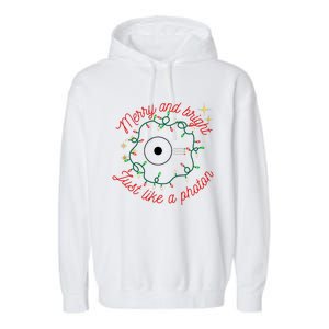 Merry And Bright Just Like A Photon Physics Christmas Garment-Dyed Fleece Hoodie