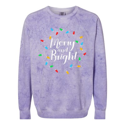 Merry And Bright Christmas Lights Colorblast Crewneck Sweatshirt