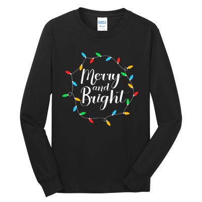 Merry And Bright Christmas Lights Tall Long Sleeve T-Shirt